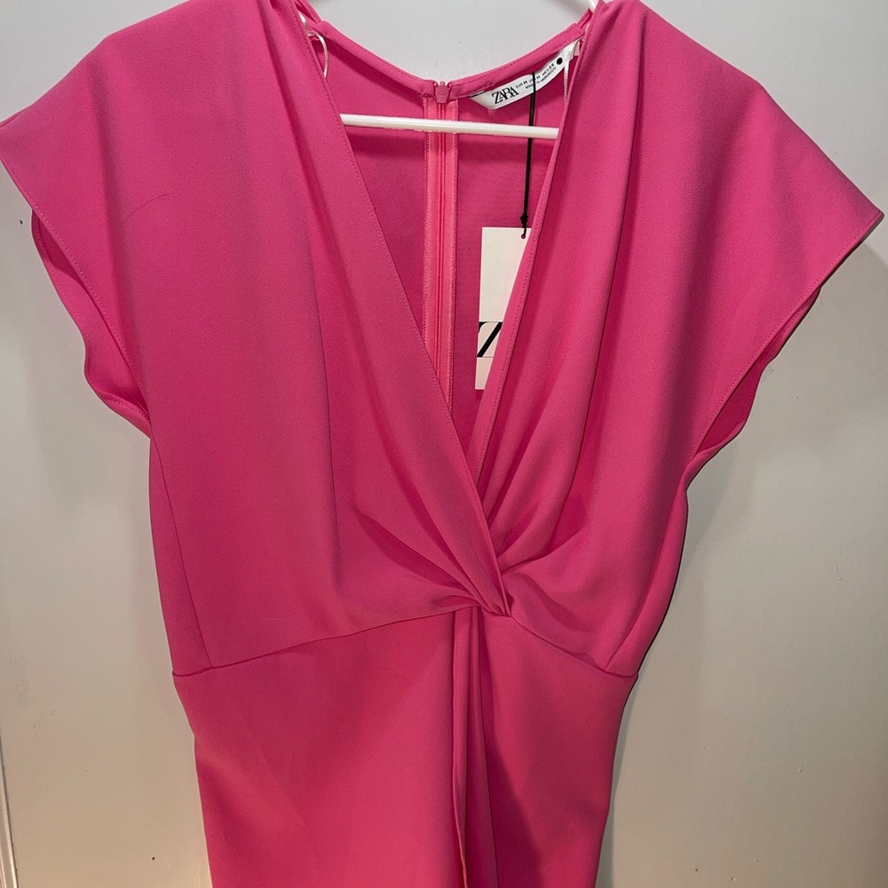 Zara Fuchsia Draped Dress